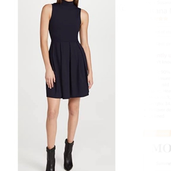 NWT Susana Monaco Mock Neck Dress Size Medium - Picture 5 of 13